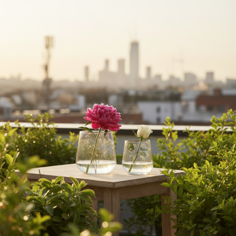 freepik make it portrait image rooftop plants in foregroun 59466